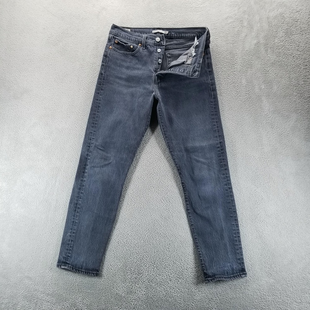 Levis Jeans Womens 29 Gray Wedgie Slim Taper High‎ Rise Button Fly Denim